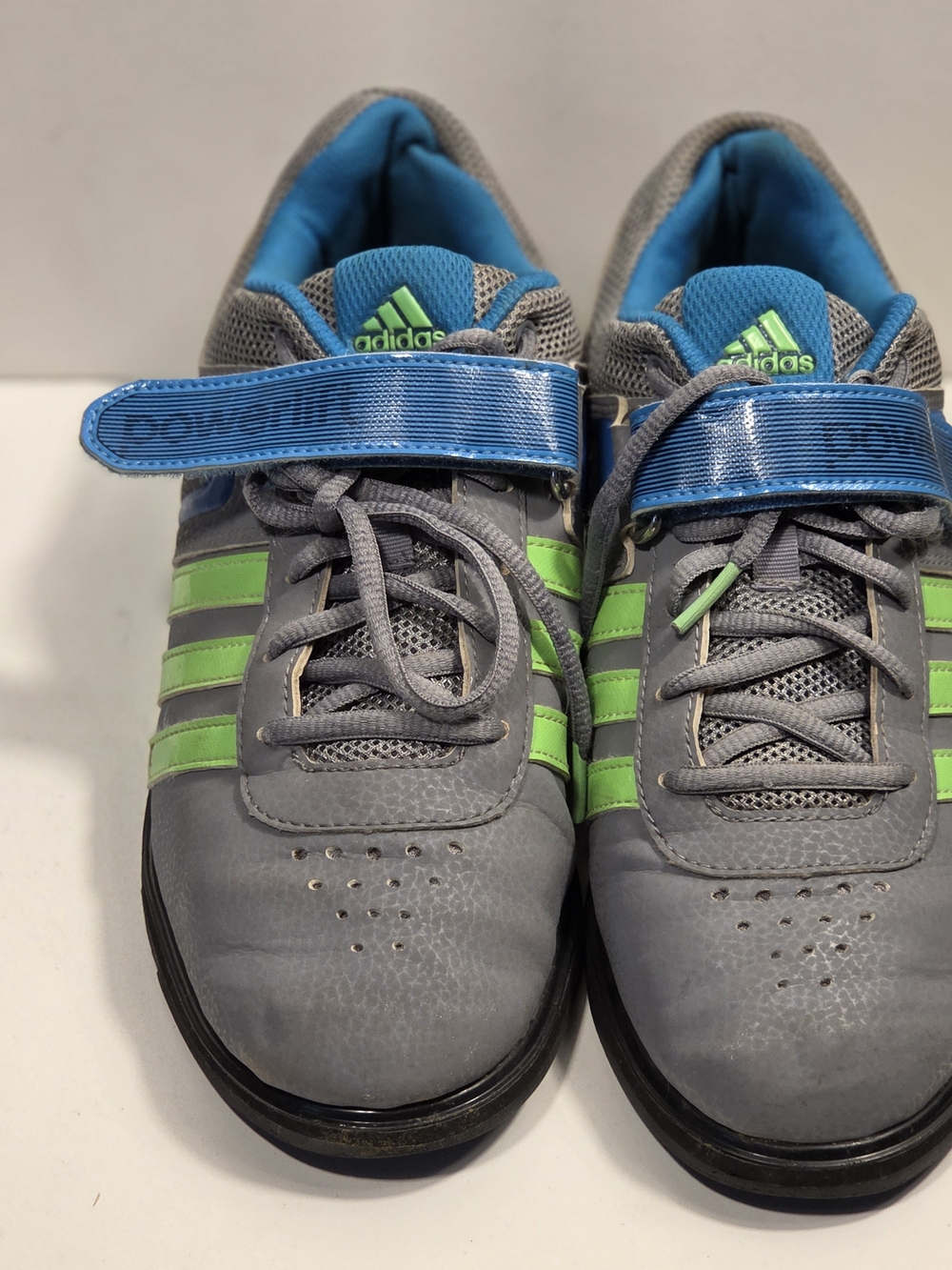 Adidas Size 7.5 Powerlift 2.0 M18769 Shoes Gray/Blue/Green Mens